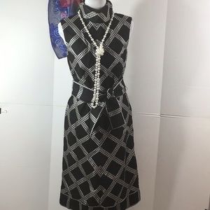 Vtg Paul Stanley black/silver mod shift dress